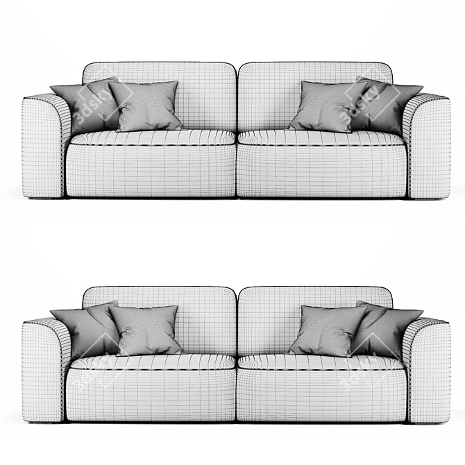 Happy Light Sofa: Spacious and Stylish 3D model image 5