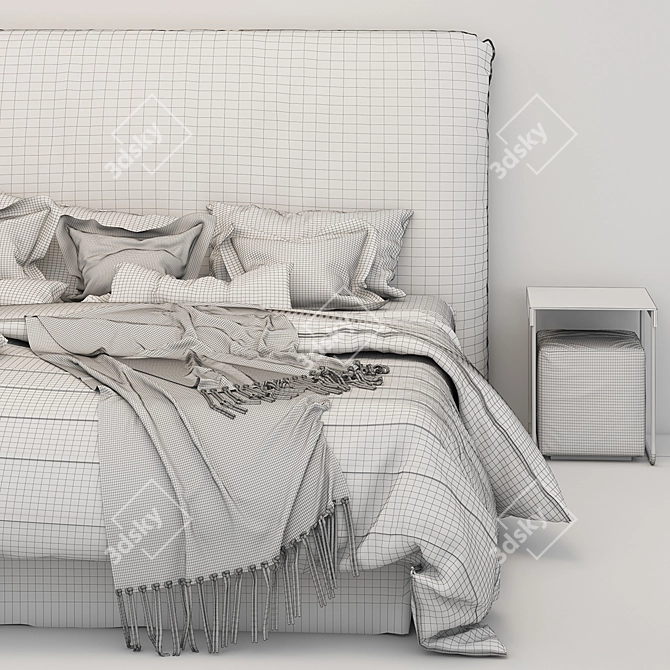 Sleek Modern Bed: 2017+205 3D model image 4