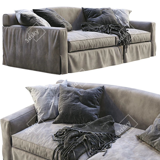 Modern Meridiani NEUMAN Sofa 3D model image 3