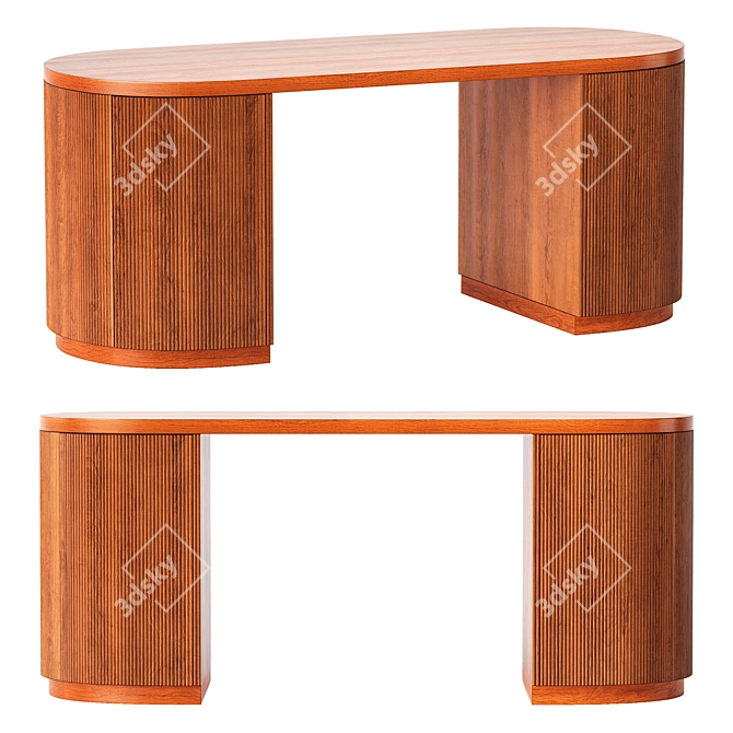 Modern Oval Desk: CB2 Reid 3D model image 1