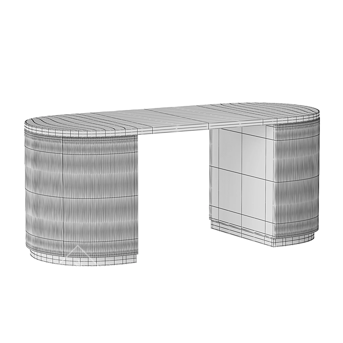 Modern Oval Desk: CB2 Reid 3D model image 2