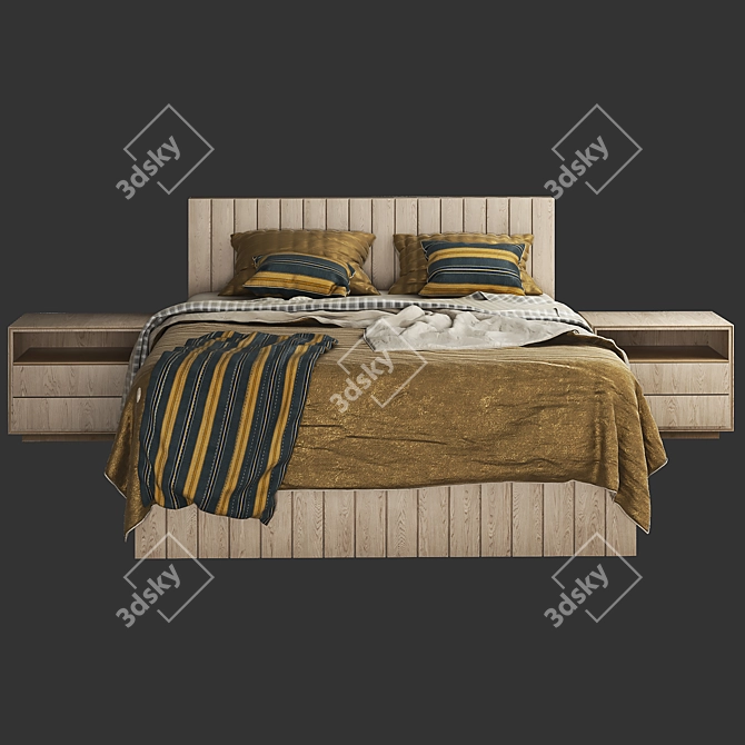 Stylish 2013 Bed: VRAY Render 3D model image 2
