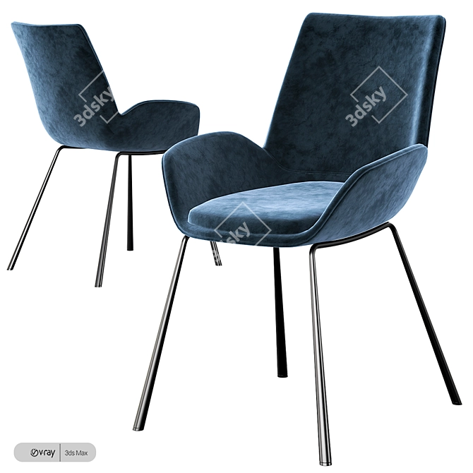 Contemporary Brit Armchair by Zuiver 3D model image 3