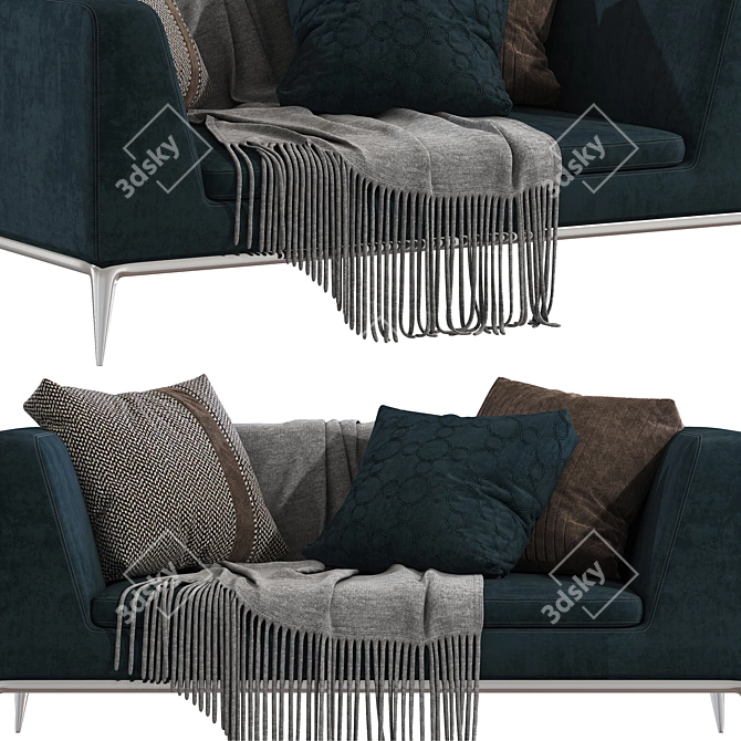 Modern Comfort: Charles Large | Blue Armchair 3D model image 3