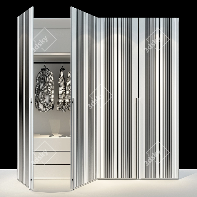 Sleek Modern Cabinet Furniture 3D model image 2