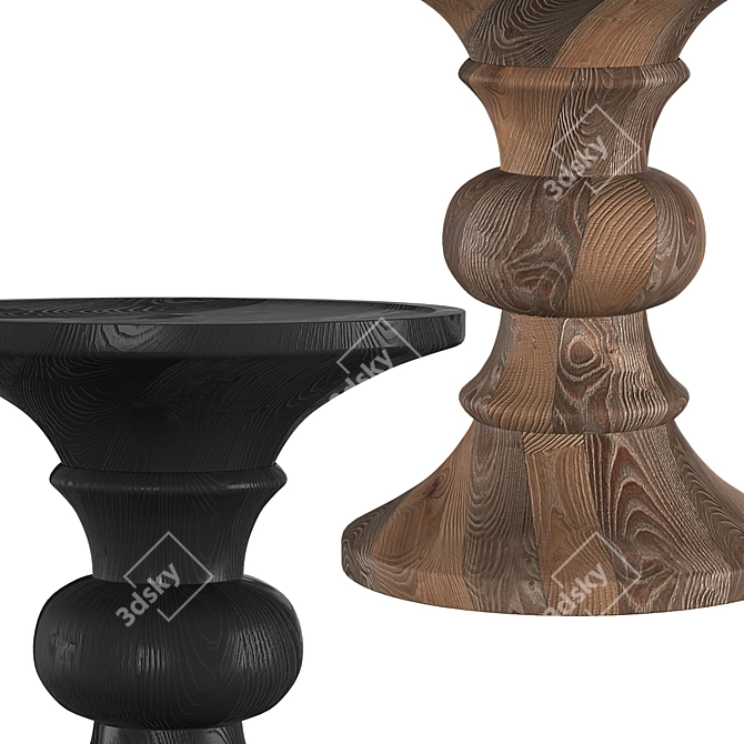 Bishop Ottoman: Stylish Industrial Wood Design 3D model image 3