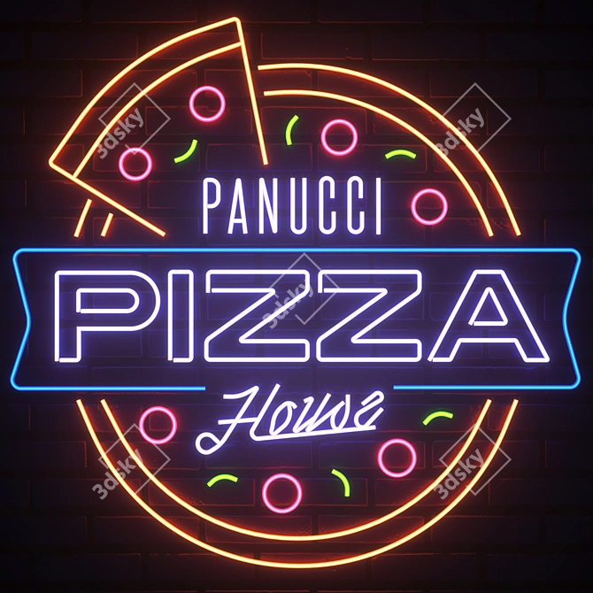 Neon Sign Set: Customizable & Eye-Catching 3D model image 2