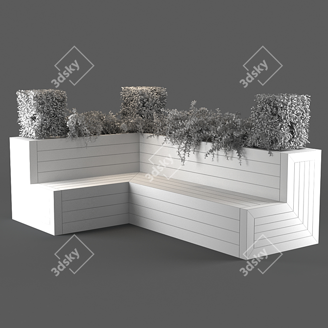 Modern Poly Count 1.4m Bench 3D model image 3