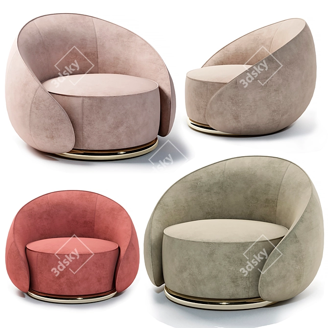 Luxury Nabuk Armchair: Abbracci by Ghidini1961 3D model image 1