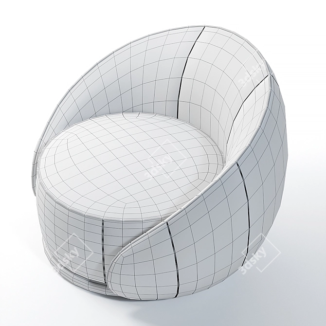 Luxury Nabuk Armchair: Abbracci by Ghidini1961 3D model image 2