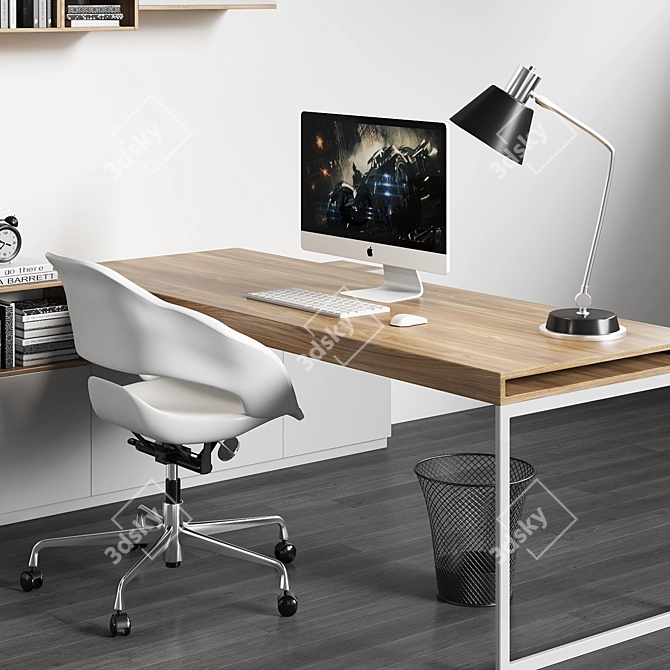 Modern Office Workspace Set 3D model image 4