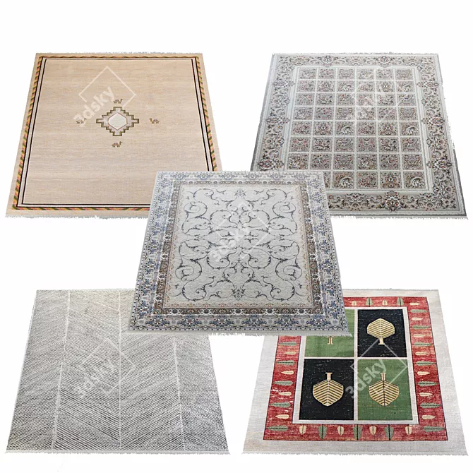 Persian Carpet Texture Collection 3D model image 2