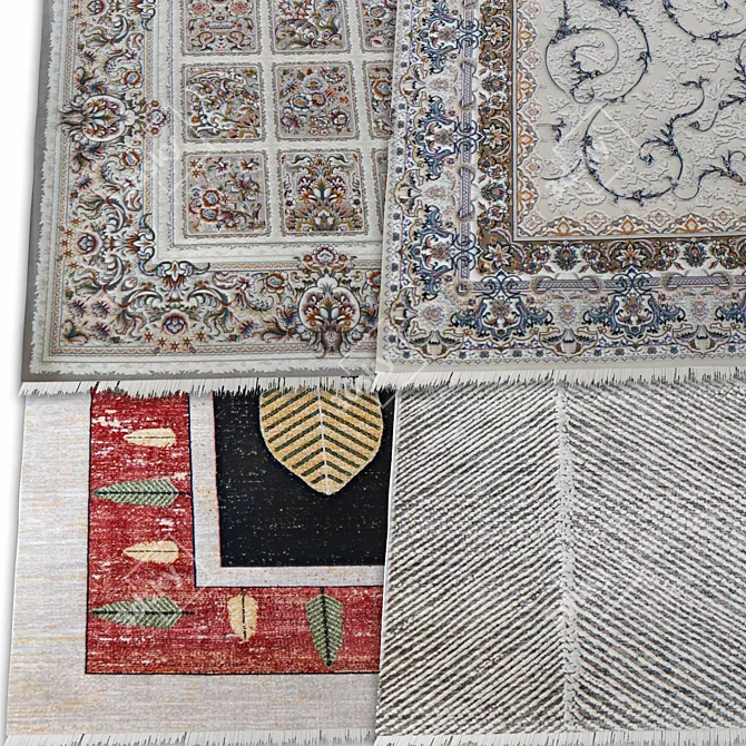 Persian Carpet Texture Collection 3D model image 3