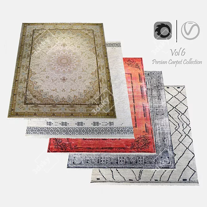 Luxury Persia Collection: Stunning 4K Carpets 3D model image 1