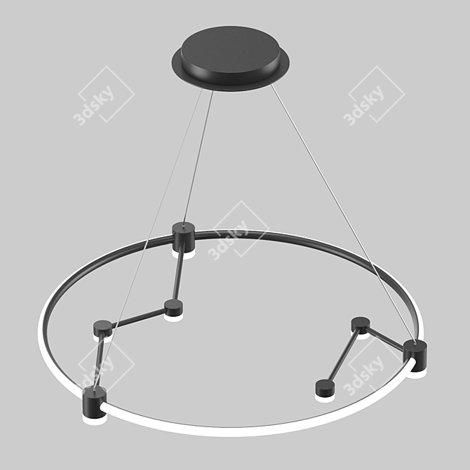 Modern LED Ring Chandelier 3D model image 2