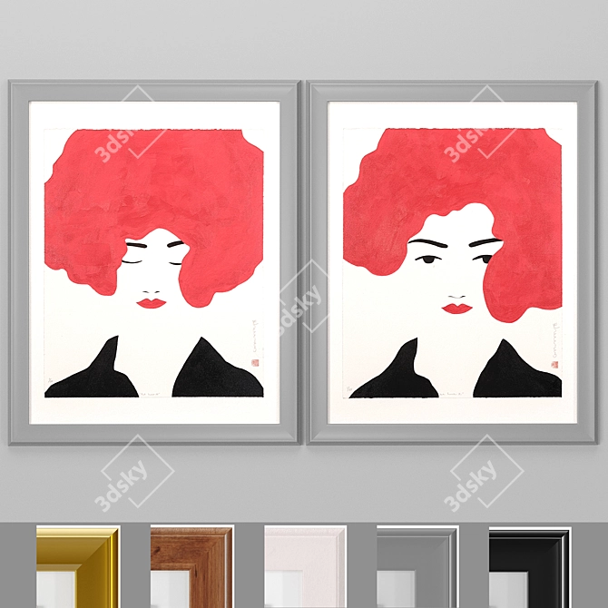 Dreaming Redhead Framed Art 3D model image 1