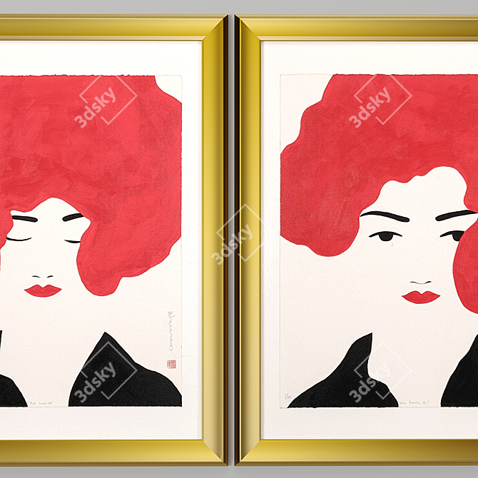 Dreaming Redhead Framed Art 3D model image 4