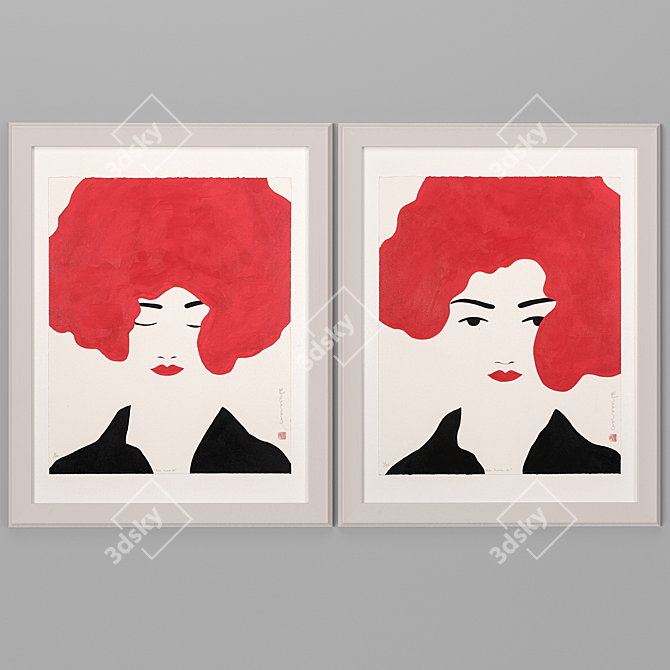 Dreaming Redhead Framed Art 3D model image 5