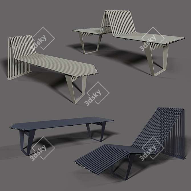 Puntogroup Infinity: Stylish Bench & Chaise Lounge 3D model image 1