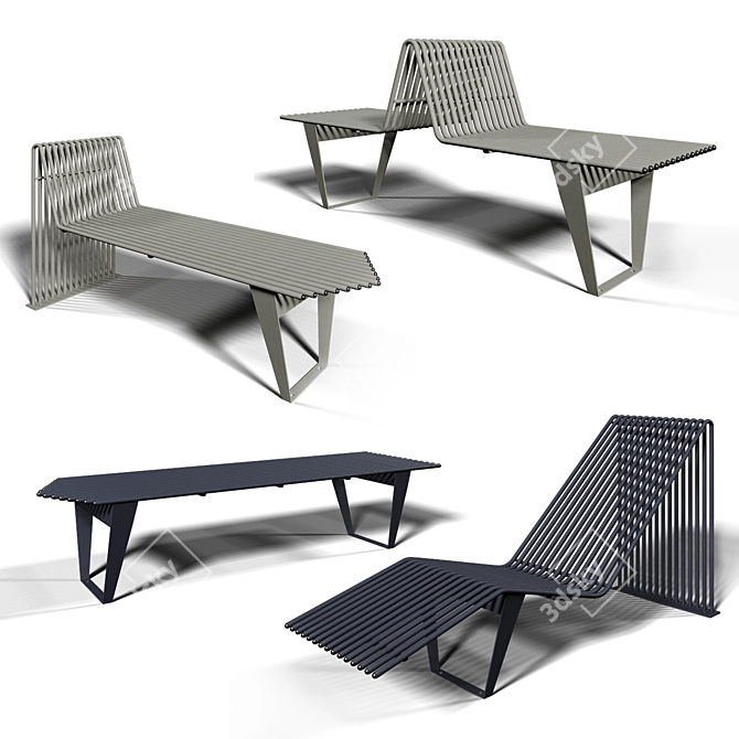 Puntogroup Infinity: Stylish Bench & Chaise Lounge 3D model image 4