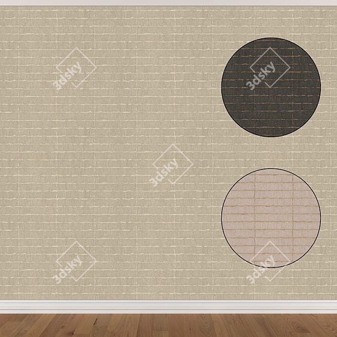 Seamless Wallpaper Set in 3 Colors 3D model image 1