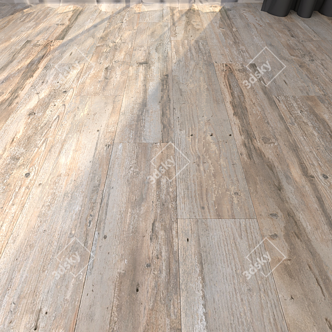 Luxury Beige Wood Tile: 20x120 cm, Multi-texture 3D model image 1