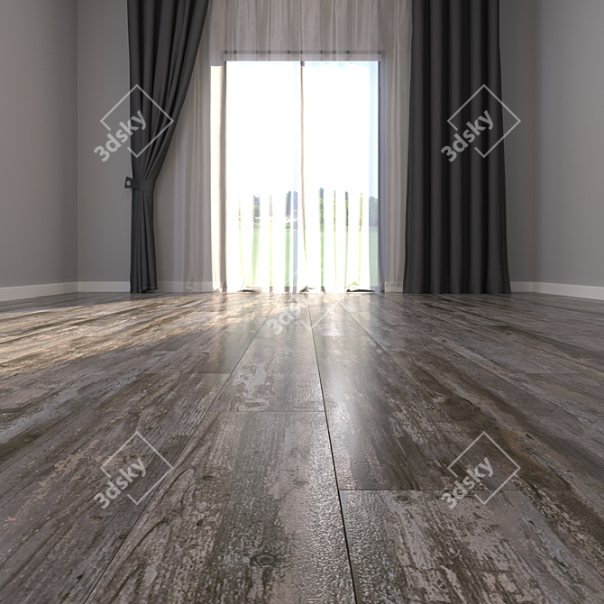 Western Wood Brown: Multi-Texture Parquet 3D model image 2