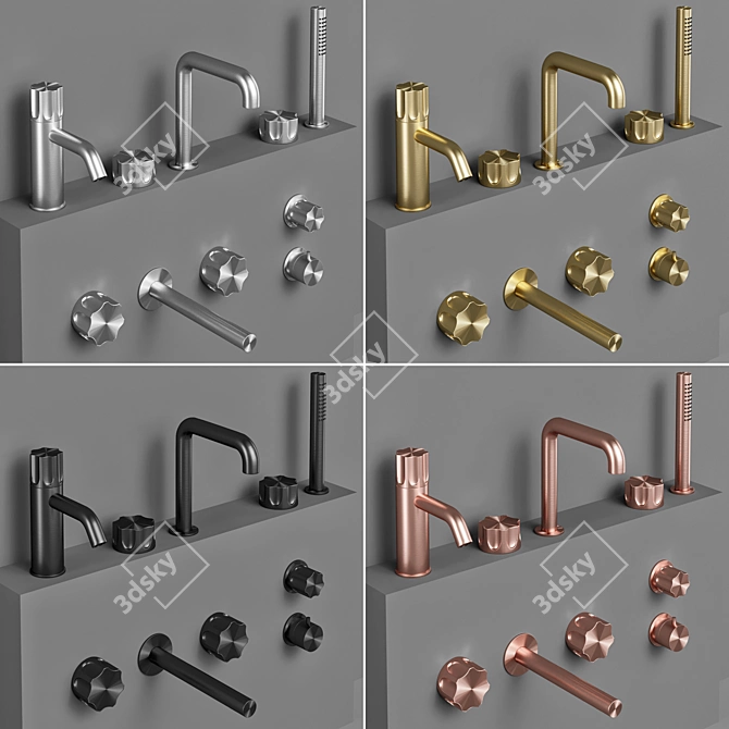 Quadro Modo Bathroom Faucet Set 3D model image 2