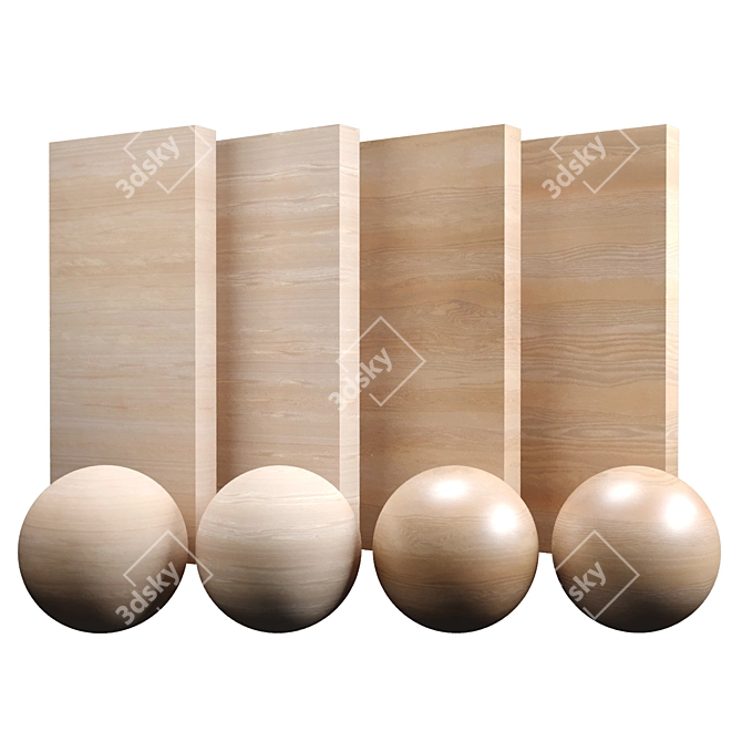 Luxury Ash Wood Varnish: PBR Texture 3D model image 1