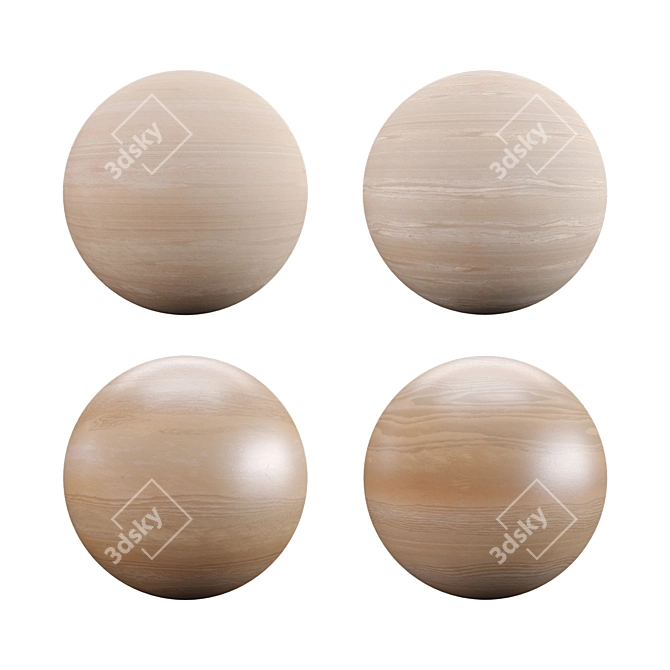 Luxury Ash Wood Varnish: PBR Texture 3D model image 2