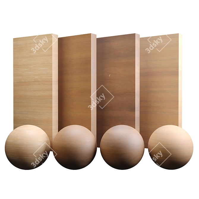 Varnished Maple Wood Texture - High Quality, Multiple Variations 3D model image 3