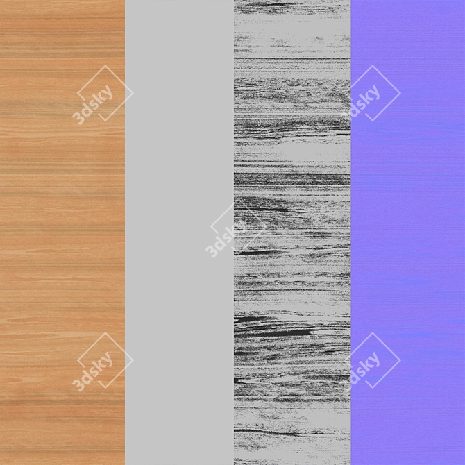 Varnished Maple Wood Texture - High Quality, Multiple Variations 3D model image 2