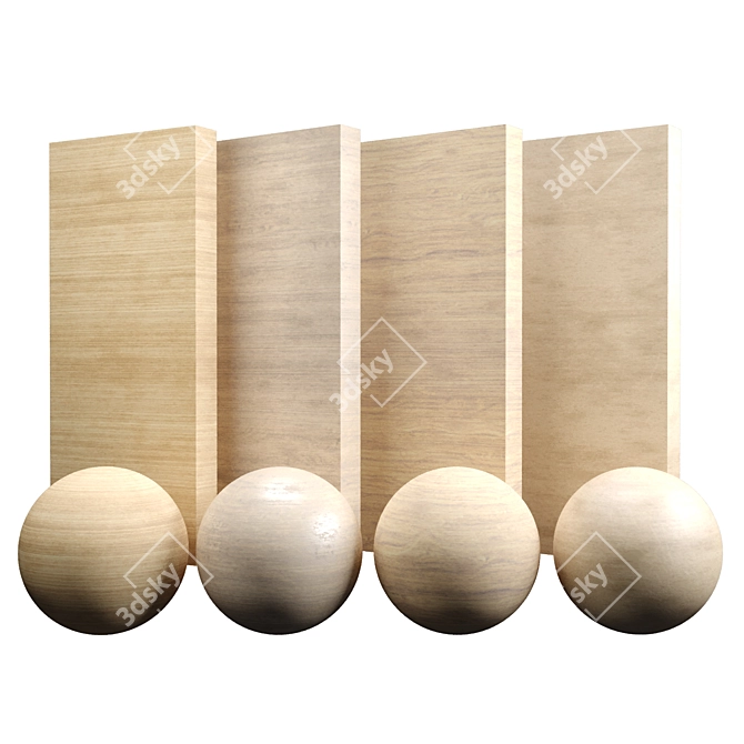 Luxurious Japanese Elm Wood Varnish 3D model image 1