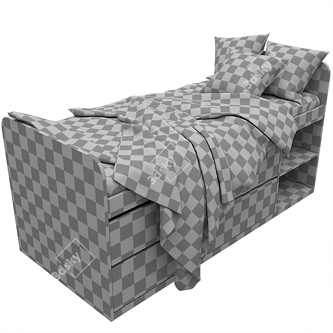 Modern Kids Bed "Klakt 3D model image 4