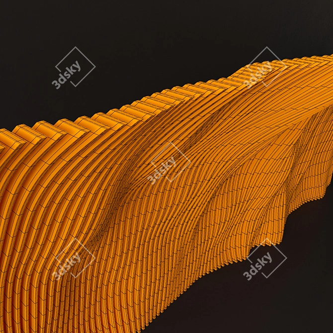 Parametric Wood Rail Panel 3D model image 5