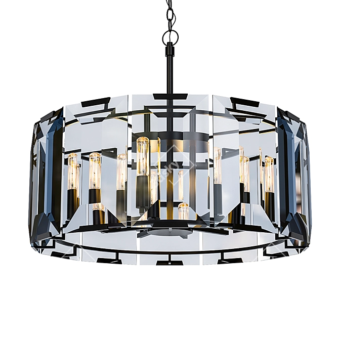 Elegant Harlow Pendant Chandelier 3D model image 1