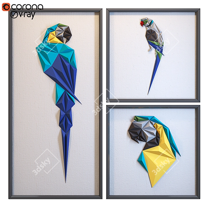 3D Paper Artwork Sculpture 3D model image 1