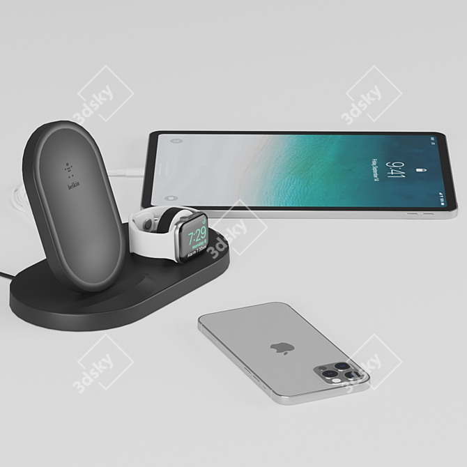 BOOST↑UP™ 3-in-1 Wireless Charging Dock 3D model image 2