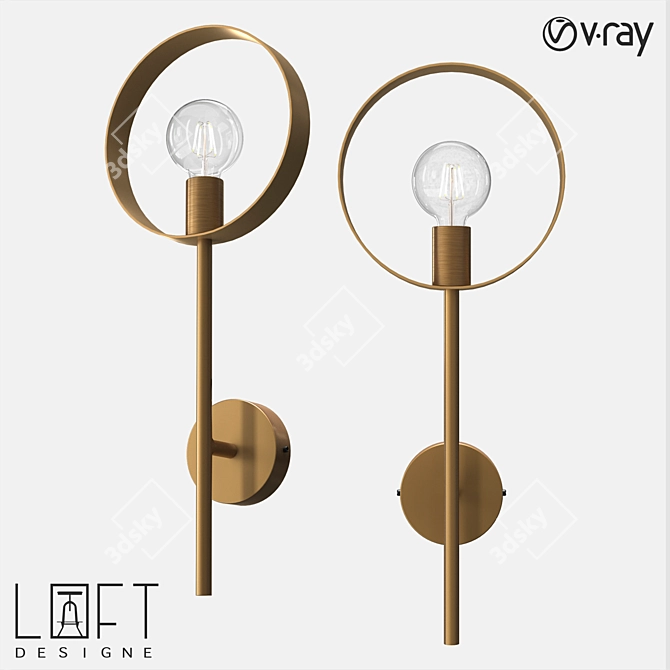 Sleek Metal Sconce: Loft Designe 10581 3D model image 1