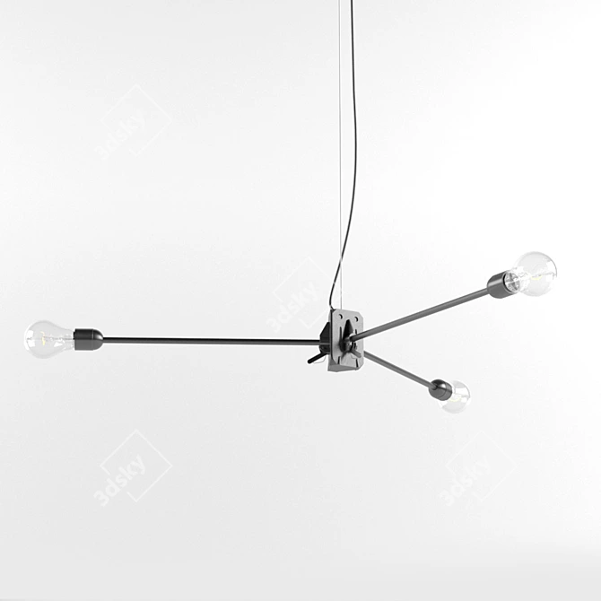 Sleek Pendant Light 3D model image 6