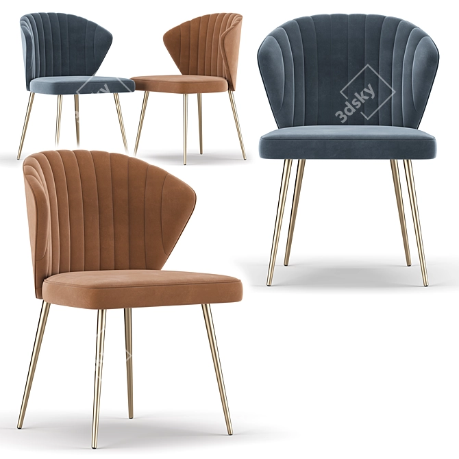 Elegant Daulton Side Chair 3D model image 5