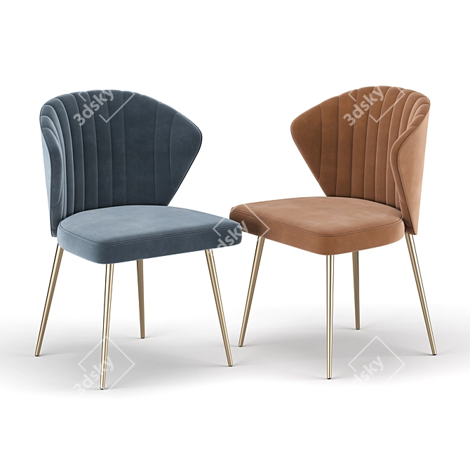 Elegant Daulton Side Chair 3D model image 3