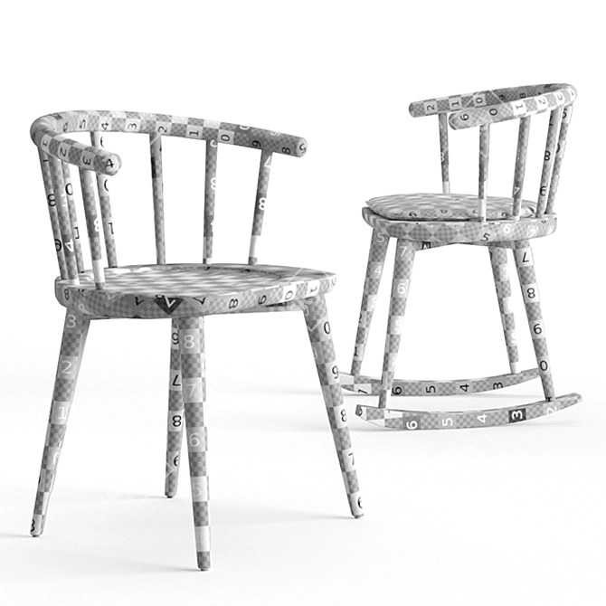 Minimalist Windsor Chair 3D model image 4