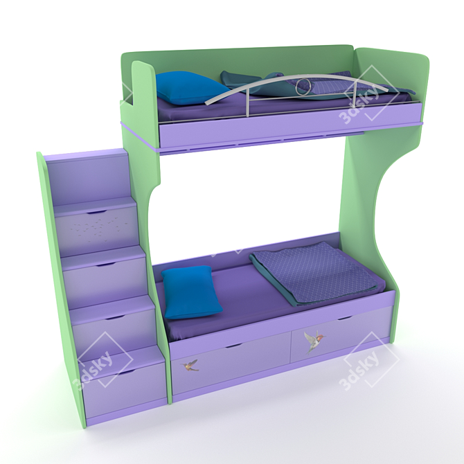 Hexa Bunk Bed 3D model image 1