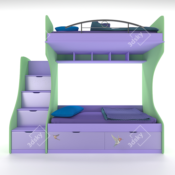 Hexa Bunk Bed 3D model image 2