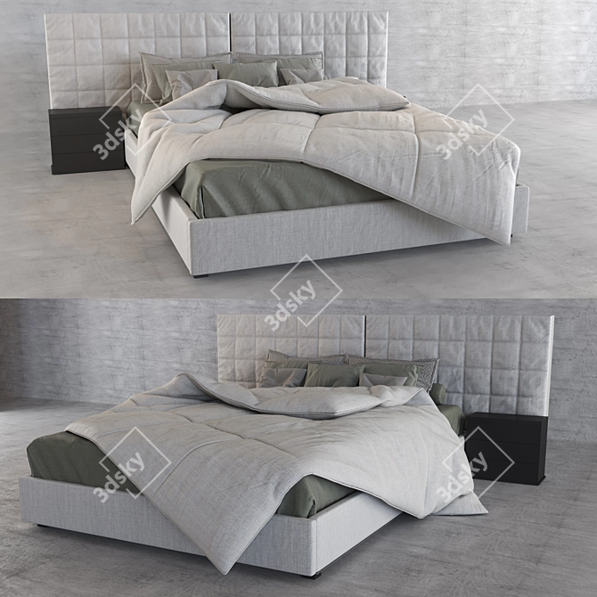 Corona Render V5: High-Quality Bed 3D model image 3