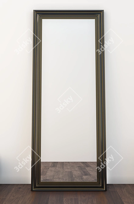 Elegant Floor Mirror with Intricate Design 3D model image 2