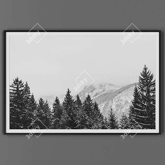 Title: Black Framed Artwork 3D model image 1