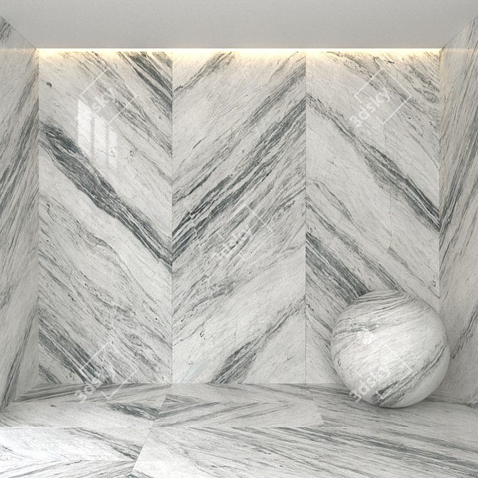 Elegant Crystal Marble Tiles 3D model image 1