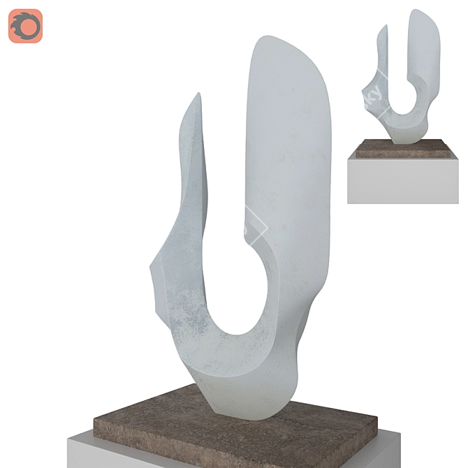 Elegant Abstract Sculpture by Anatchkov 3D model image 2